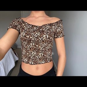 Cheetah off the shoulder top